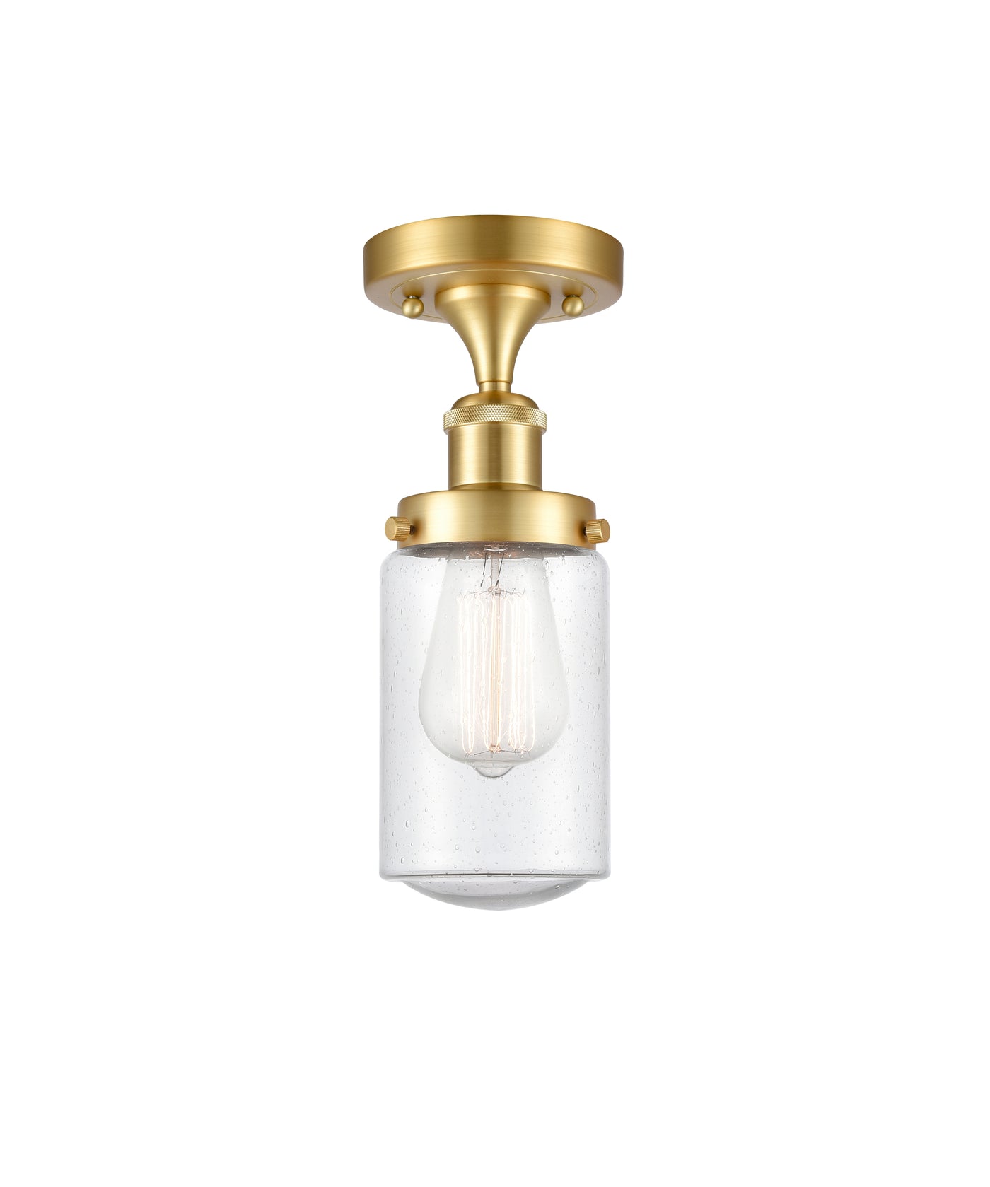 Edison Semi-Flush Mount Brushed Satin Nickel