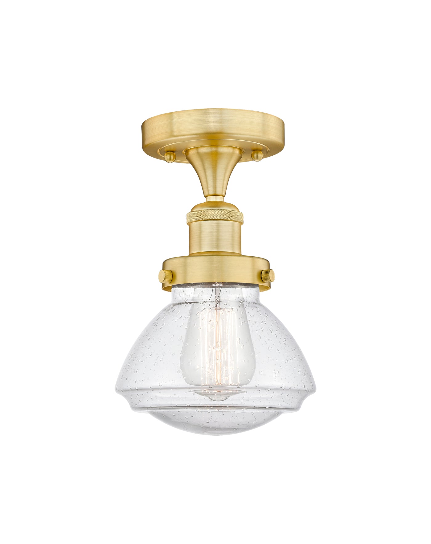Edison Semi-Flush Mount Brushed Satin Nickel