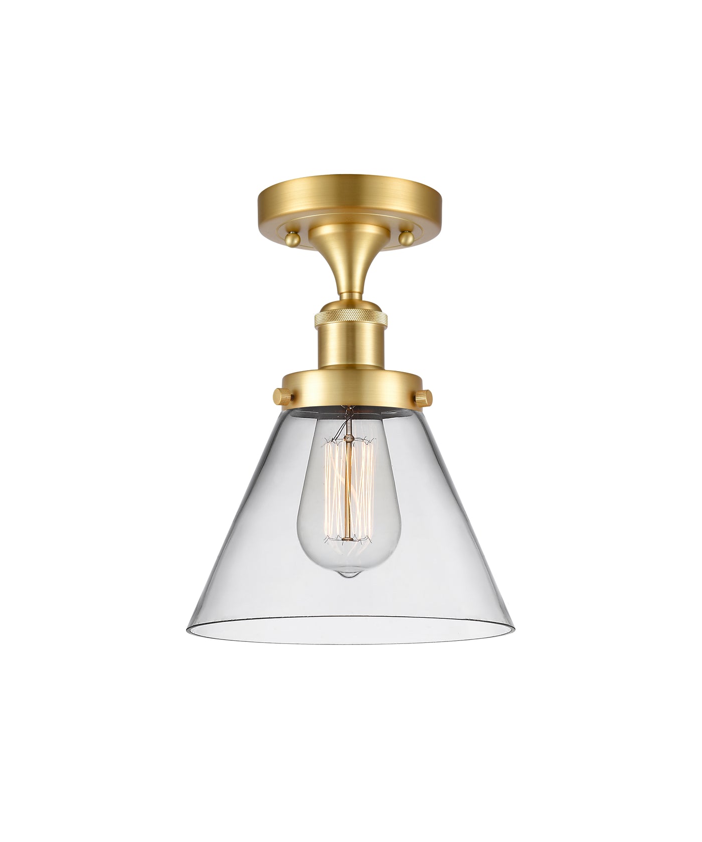Edison Semi-Flush Mount 5.25 Brushed Nickel