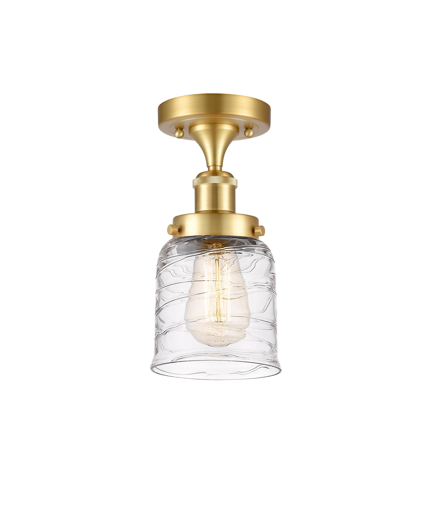 Edison Semi-Flush Mount Brushed Satin Nickel