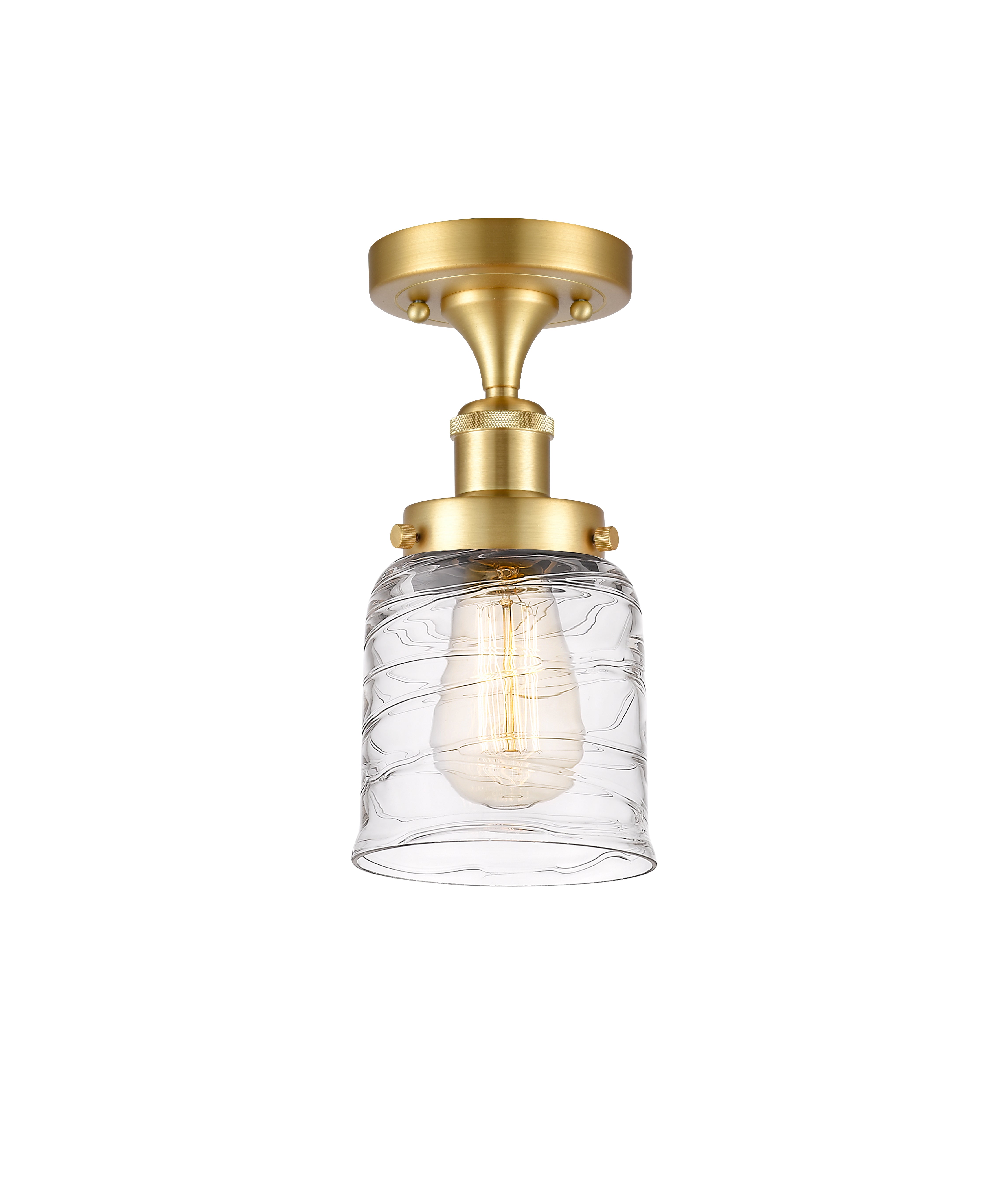 Edison Semi-Flush Mount Brushed Satin Nickel