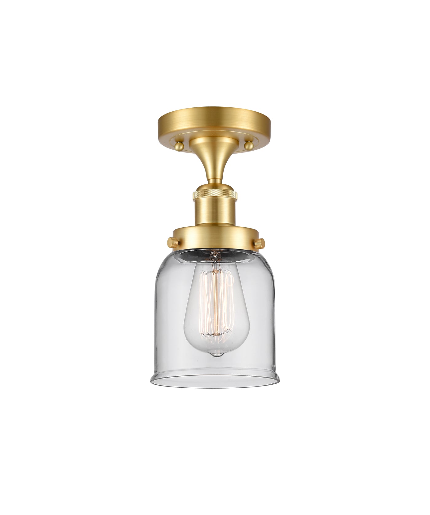 Edison Semi-Flush Mount Cast Brass Finish