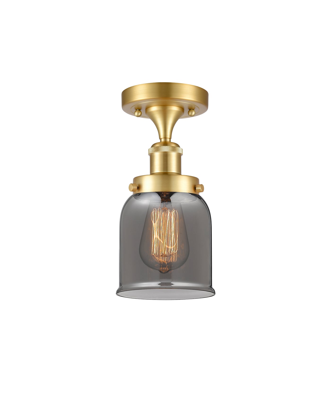 Edison Semi-Flush Mount Cast Brass Finish