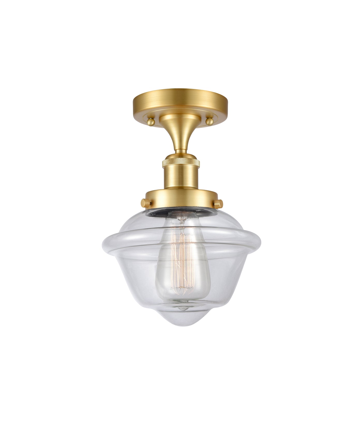 Edison Semi-Flush Mount Brushed Satin Nickel