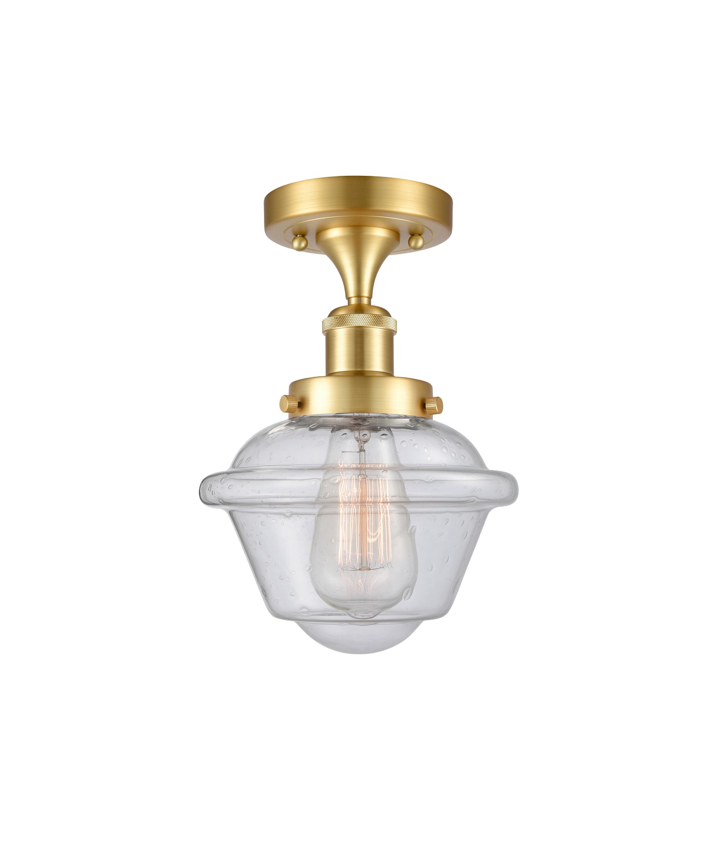 Edison Semi-Flush Mount Brushed Satin Nickel