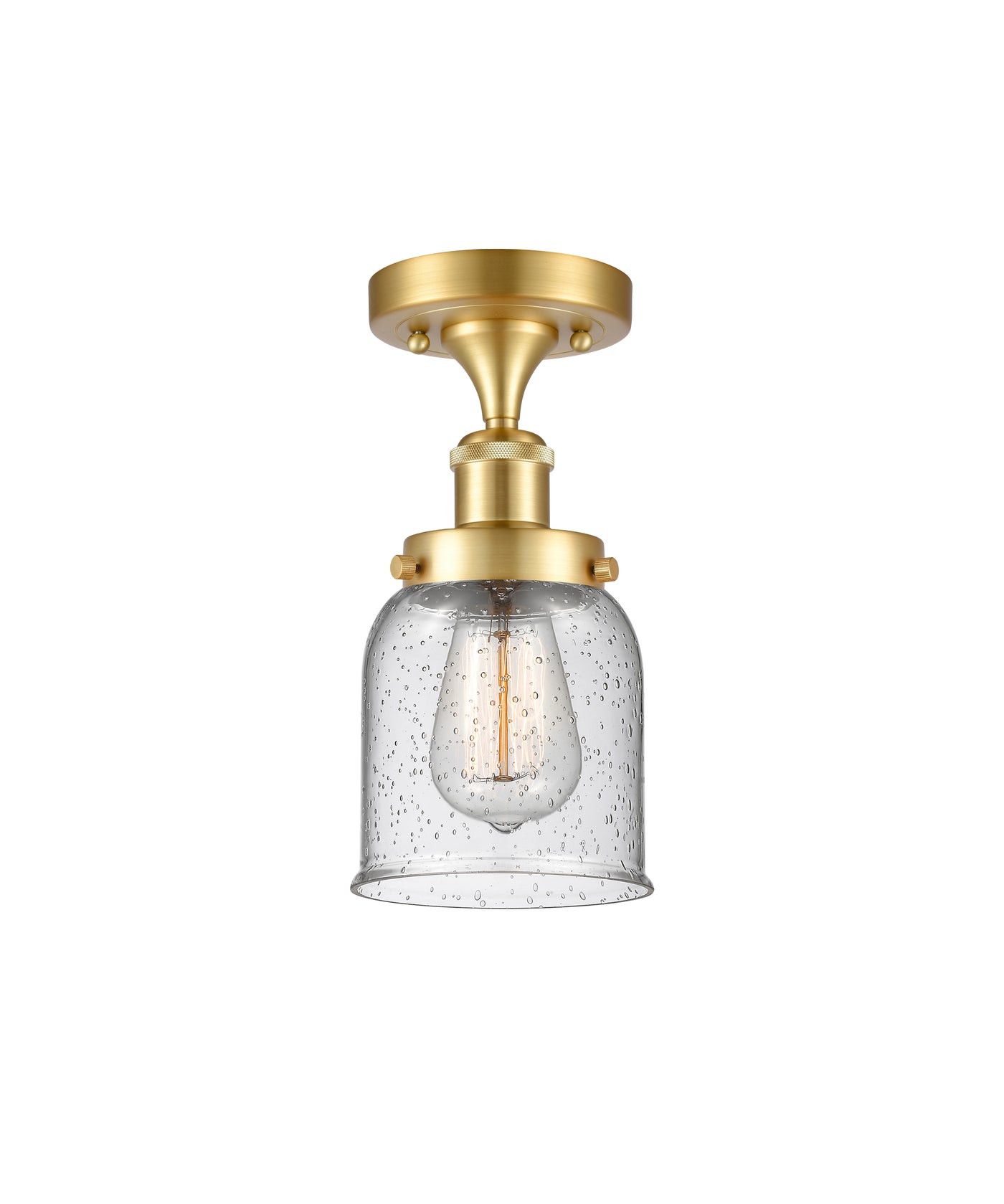 Edison Semi-Flush Mount Cast Brass Finish