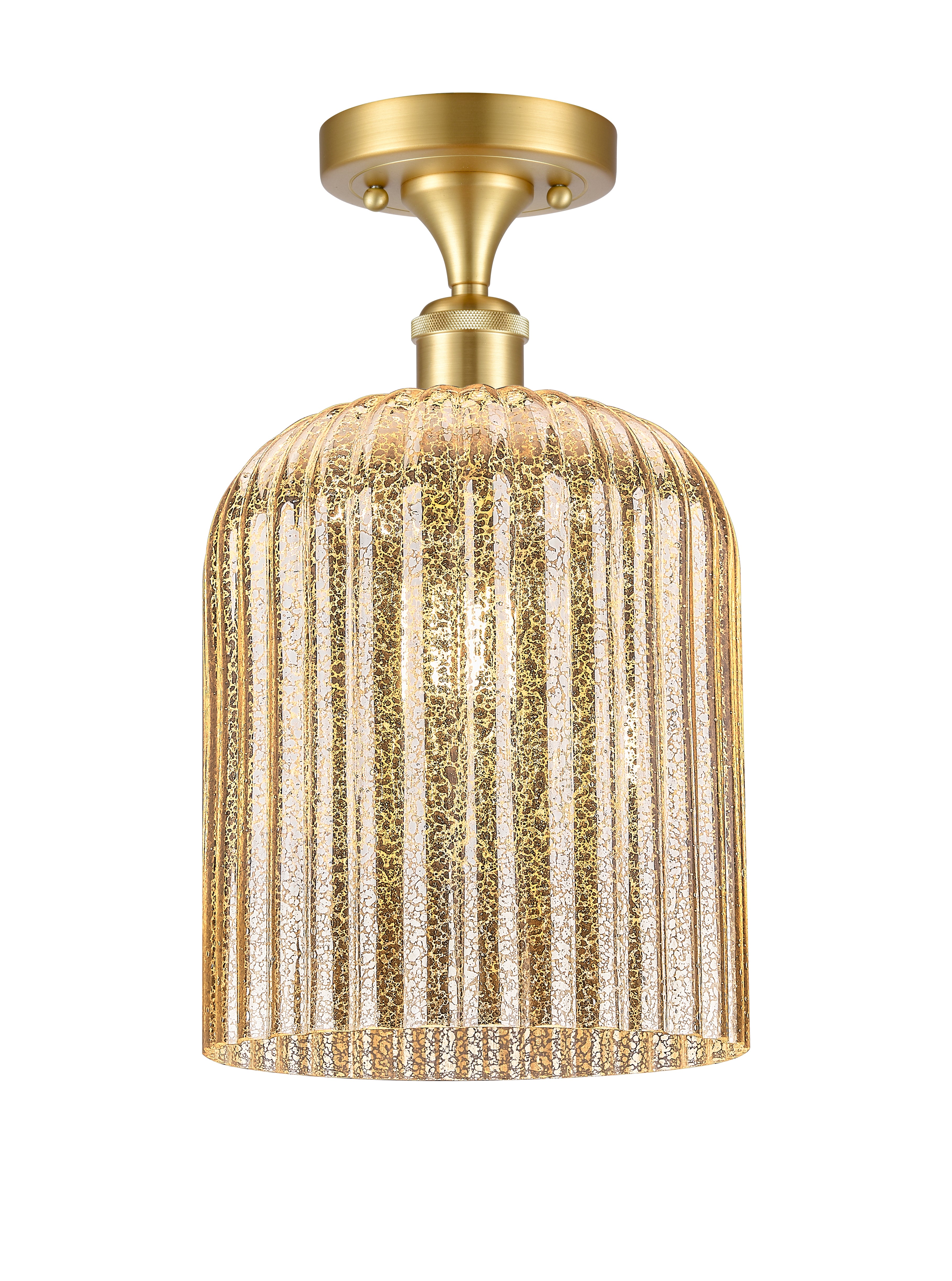 Edison Semi-Flush Mount Brushed Satin Nickel