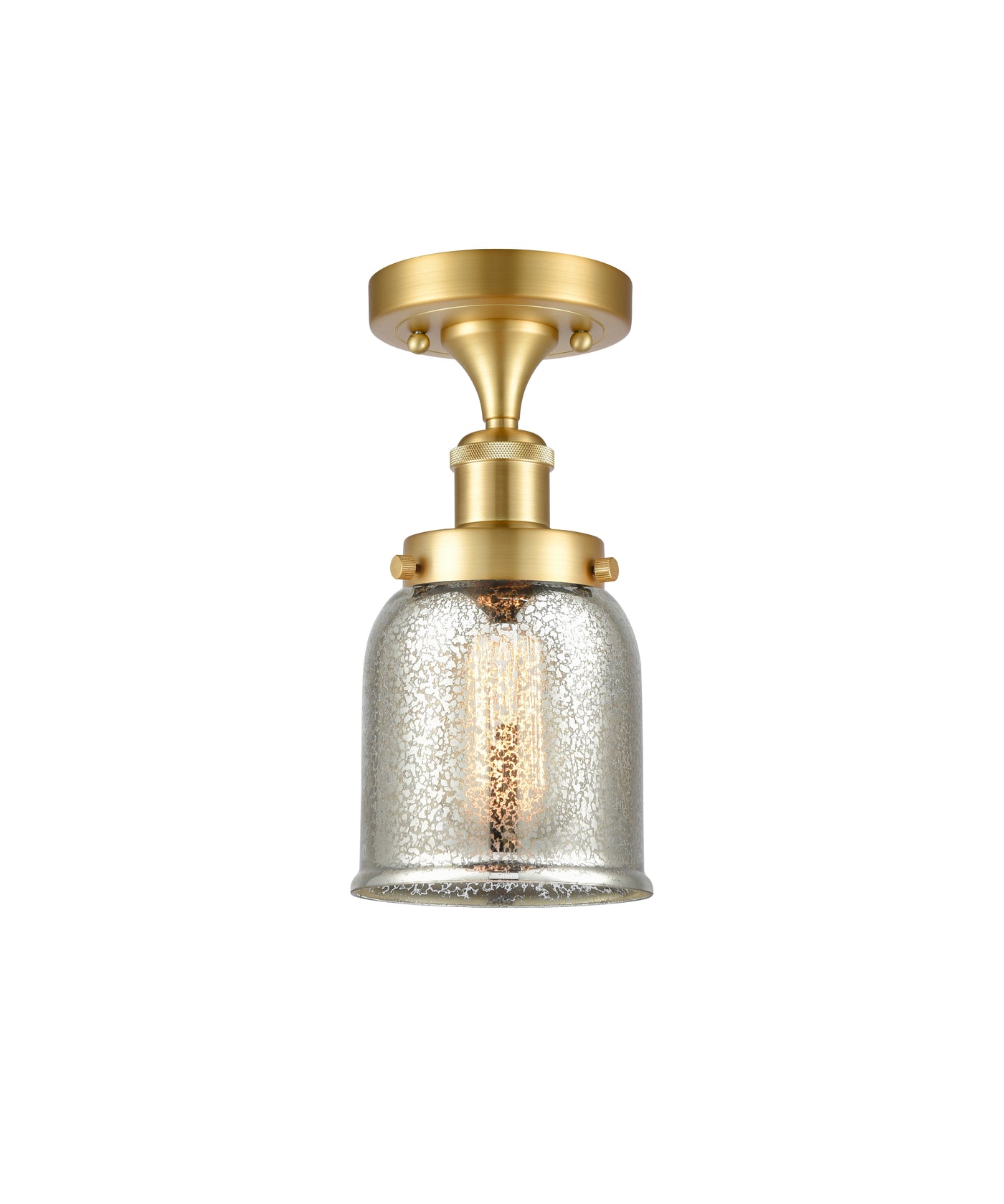 Edison Semi-Flush Mount Cast Brass Finish