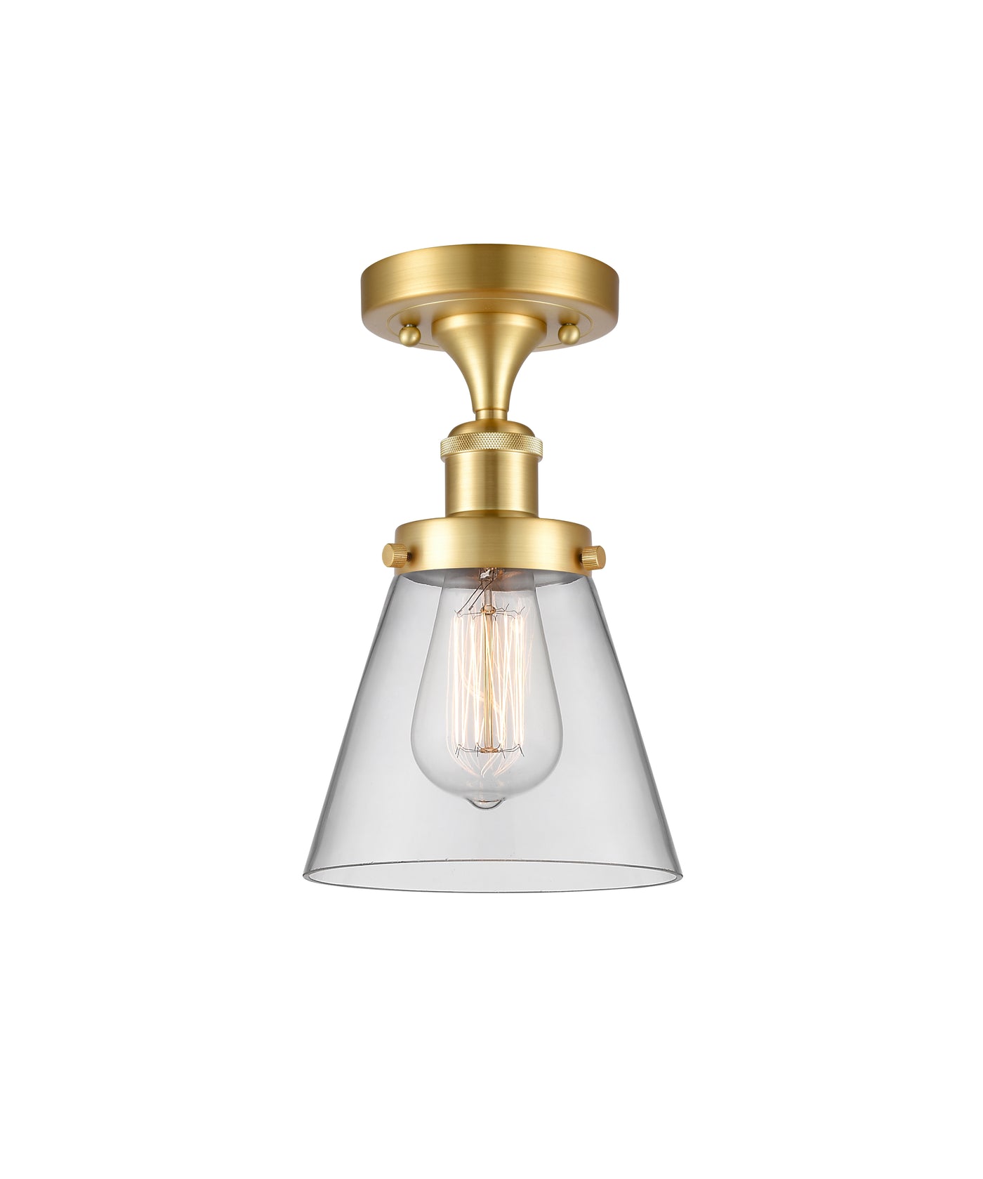 Edison Semi-Flush Mount Brushed Satin Nickel