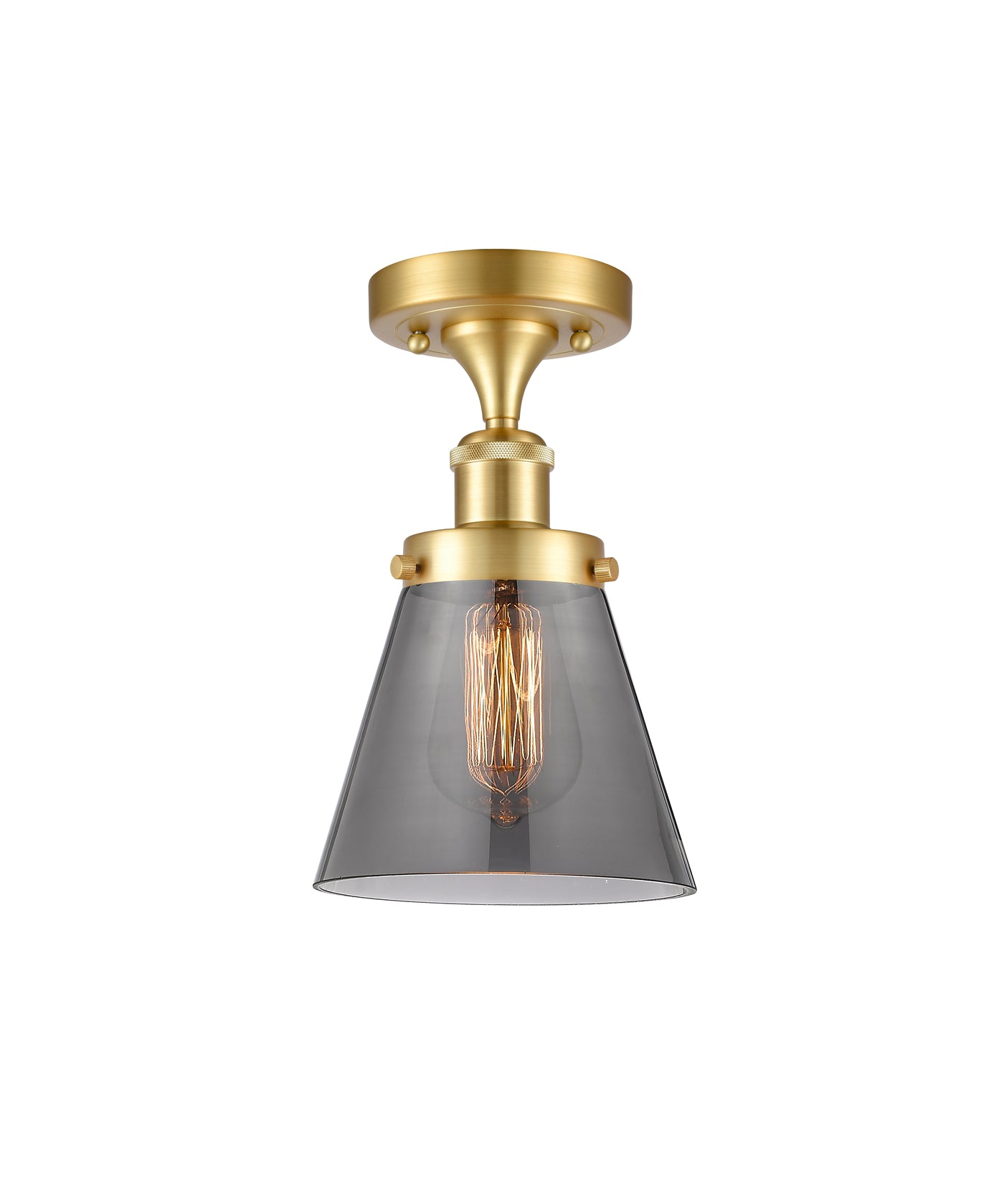 Edison Semi-Flush Mount Brushed Satin Nickel