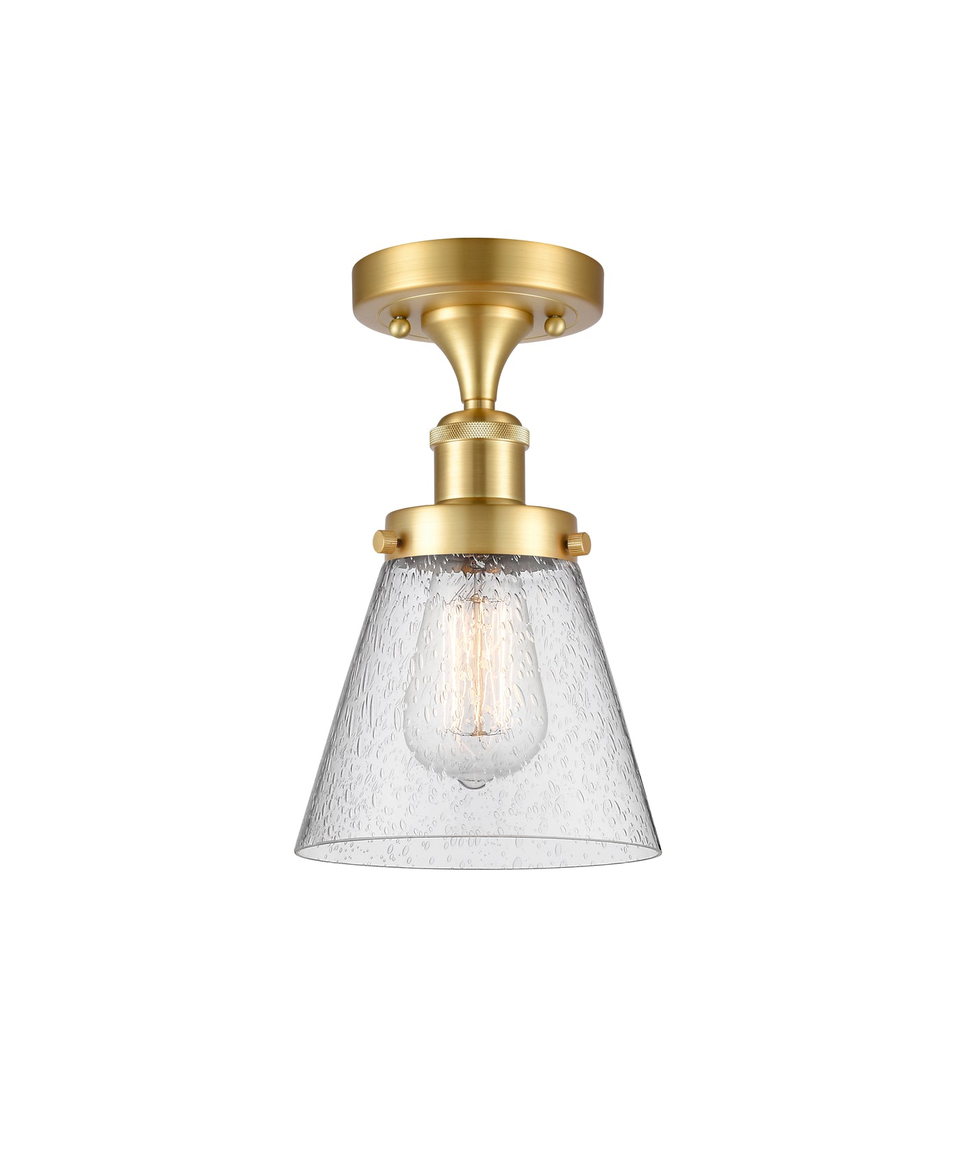 Edison Semi-Flush Mount Brushed Satin Nickel