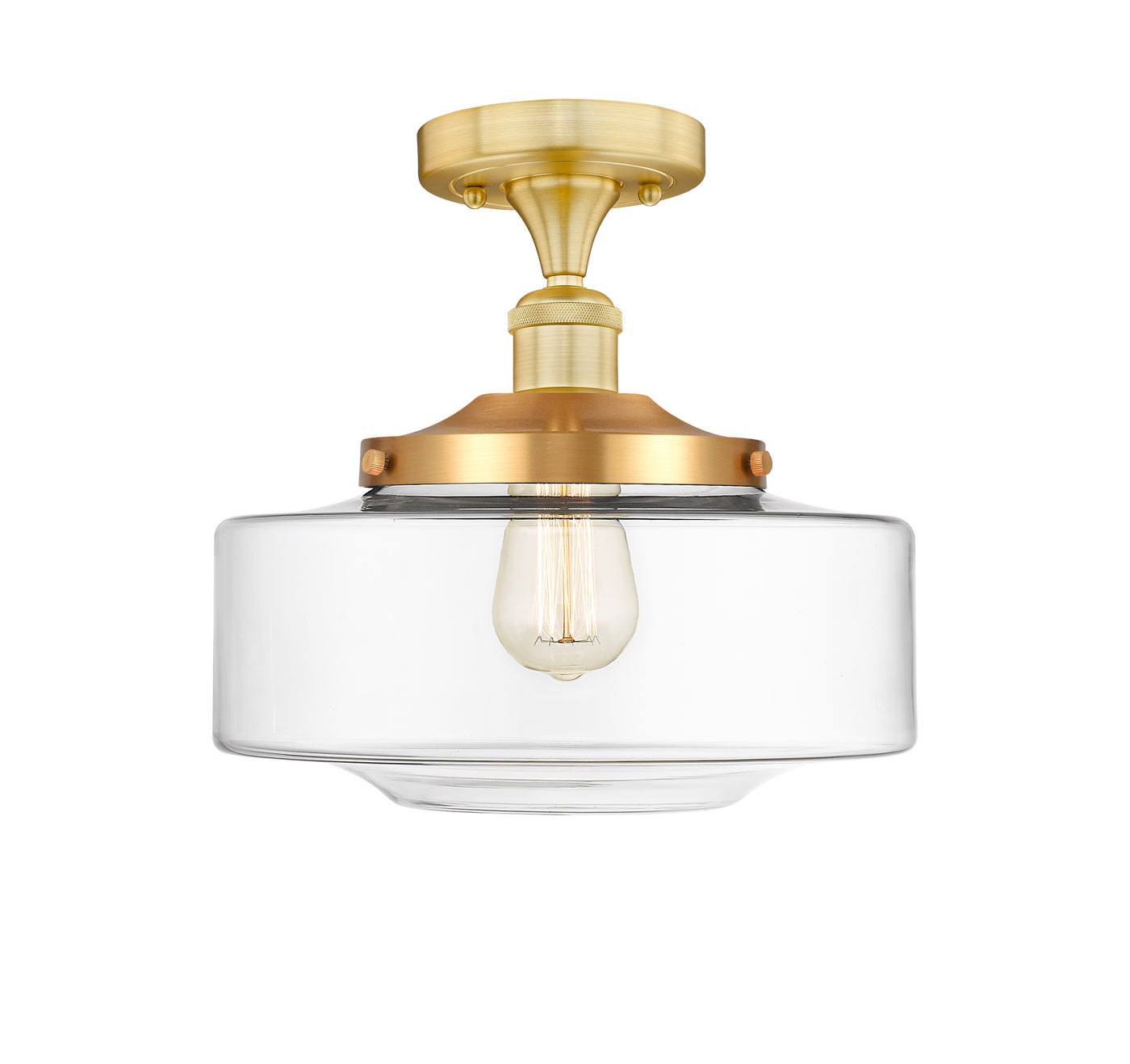 Edison Semi-Flush Mount Brushed Satin Nickel