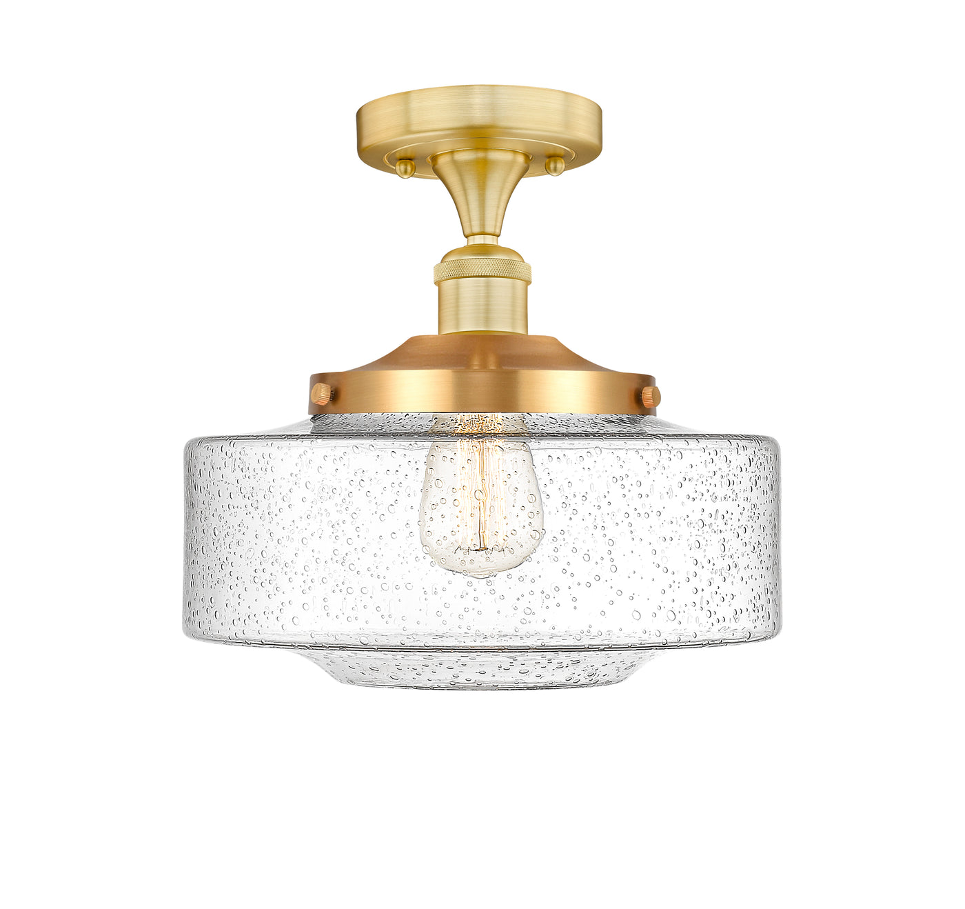 Edison Semi-Flush Mount Brushed Satin Nickel