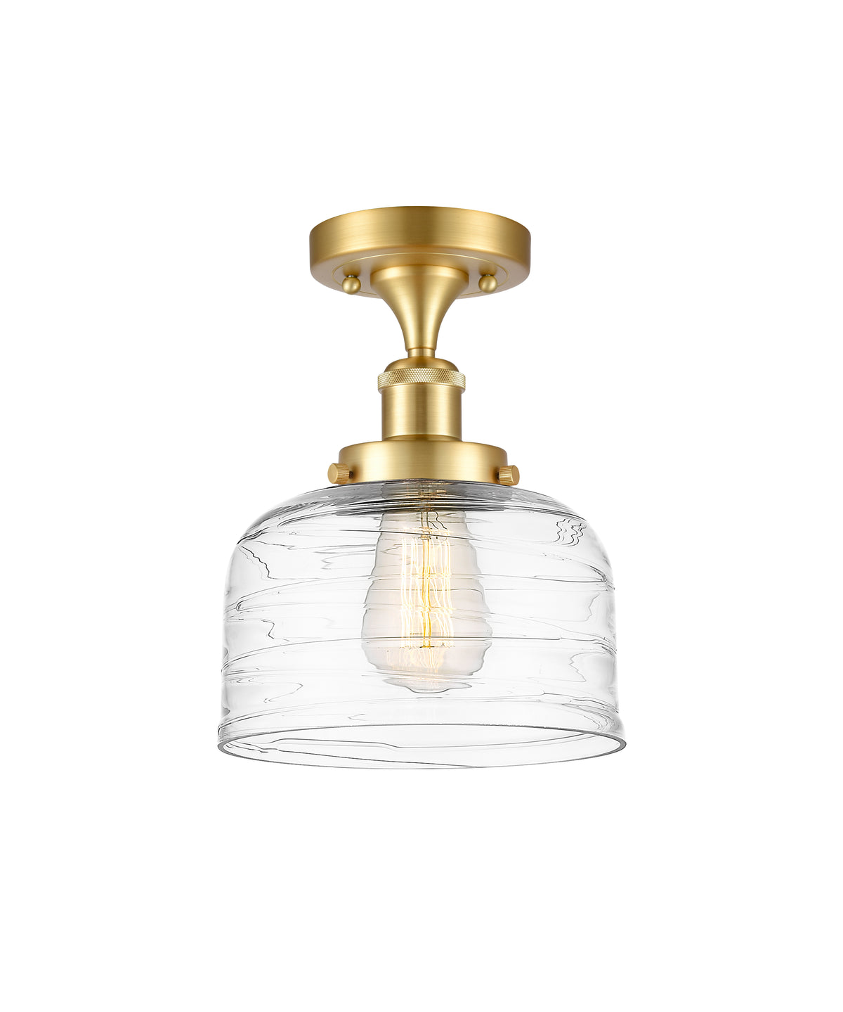 Bell 8-Inch 1-Light Semi-Flush Mount Bowl Shade