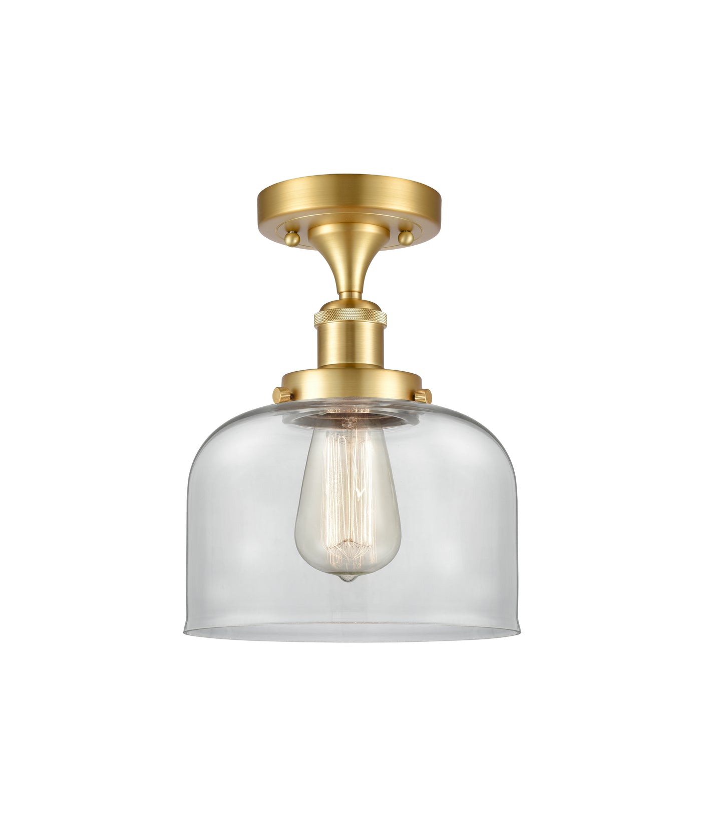 Edison Semi-Flush Mount Brushed Nickel Finish