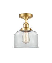 Edison Semi-Flush Mount Brushed Nickel Finish