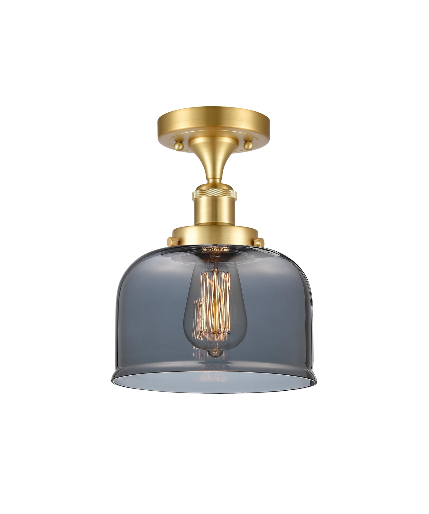 Edison Semi-Flush Mount Brushed Nickel Finish