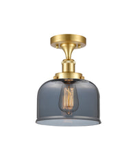Edison Semi-Flush Mount Brushed Nickel Finish
