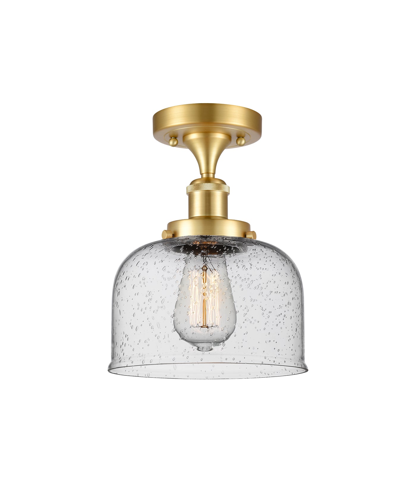 Edison Semi-Flush Mount Brushed Nickel Finish