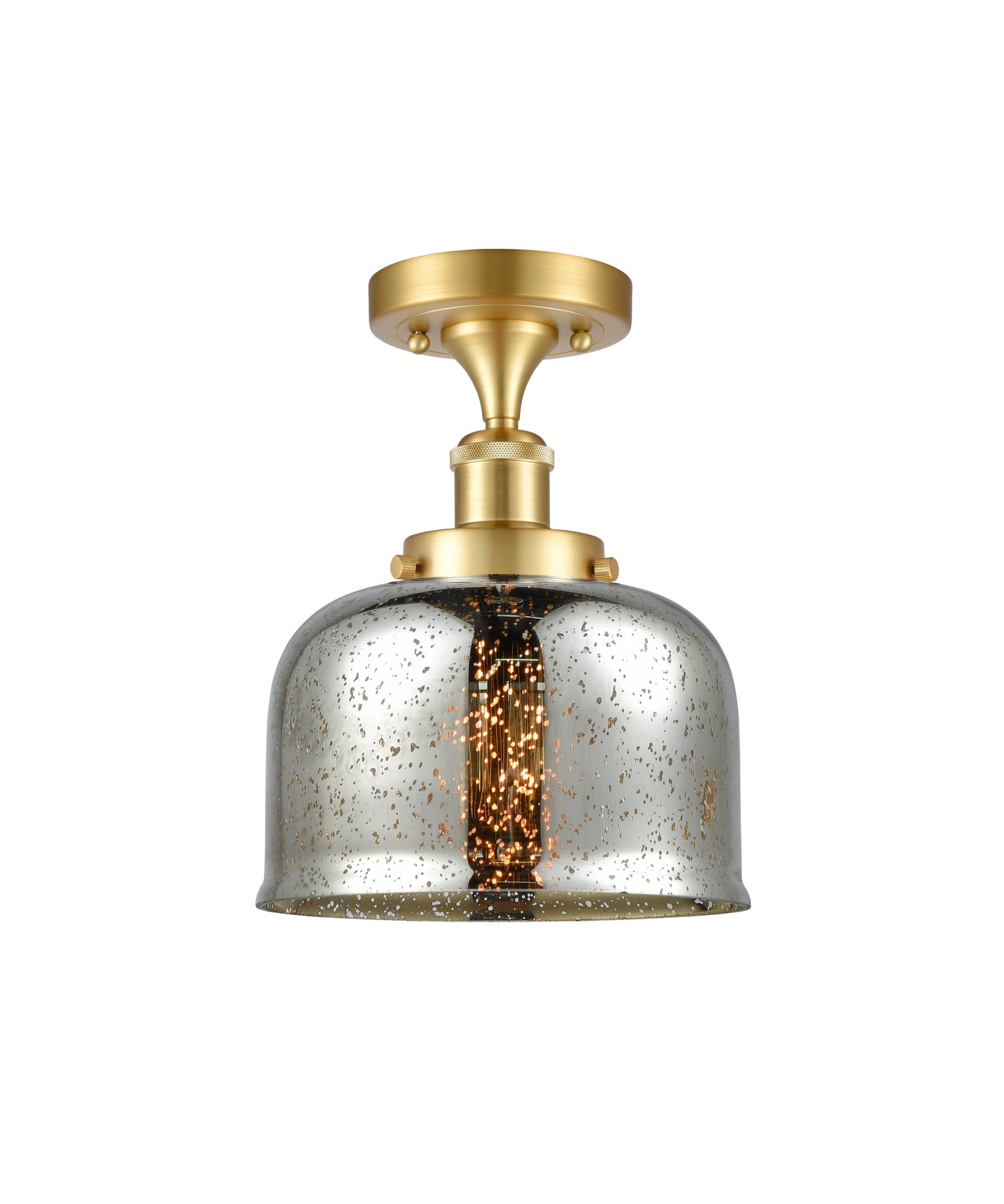 Edison Semi-Flush Mount Brushed Nickel Finish