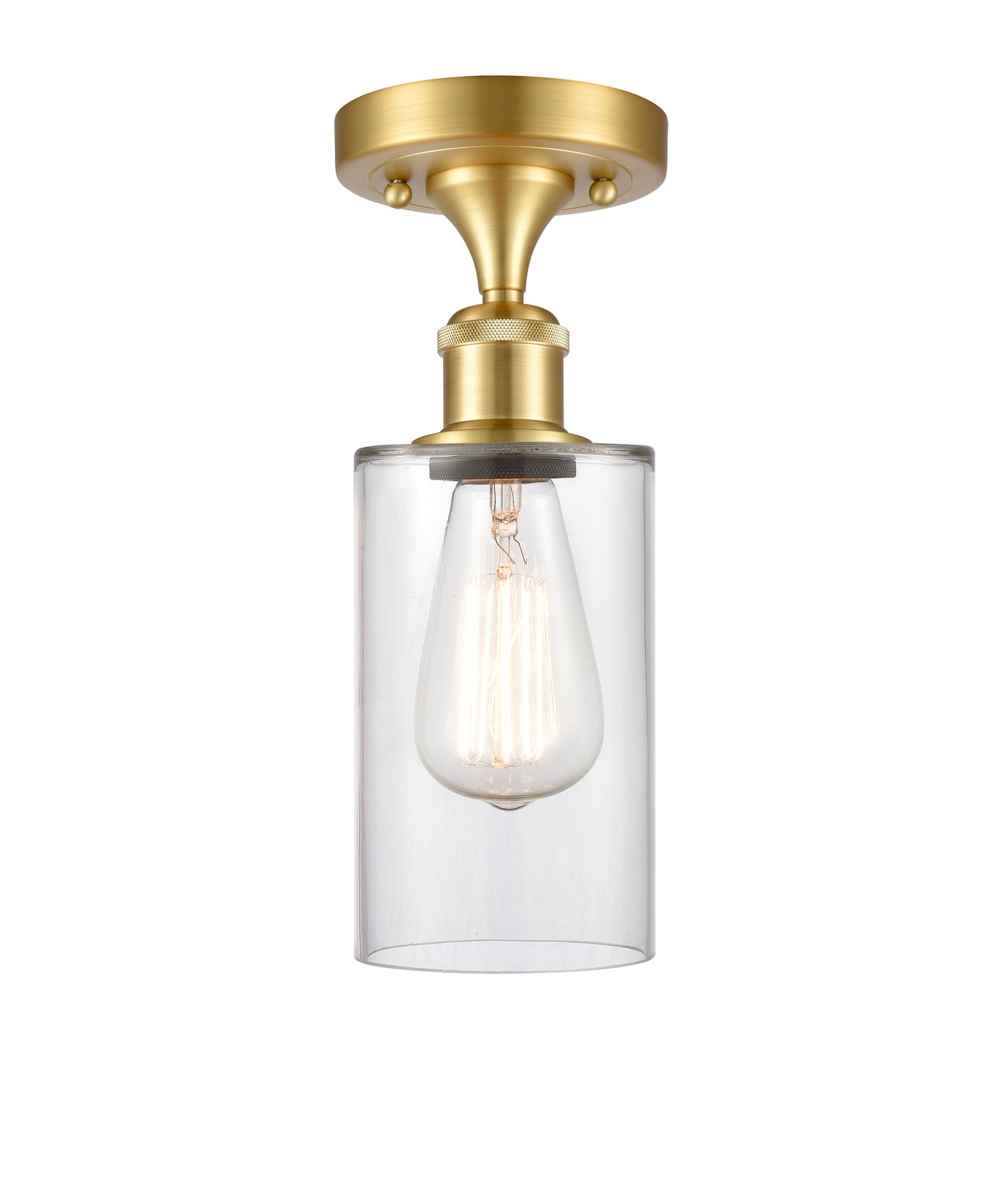 Edison Semi-Flush Mount Brushed Satin Nickel