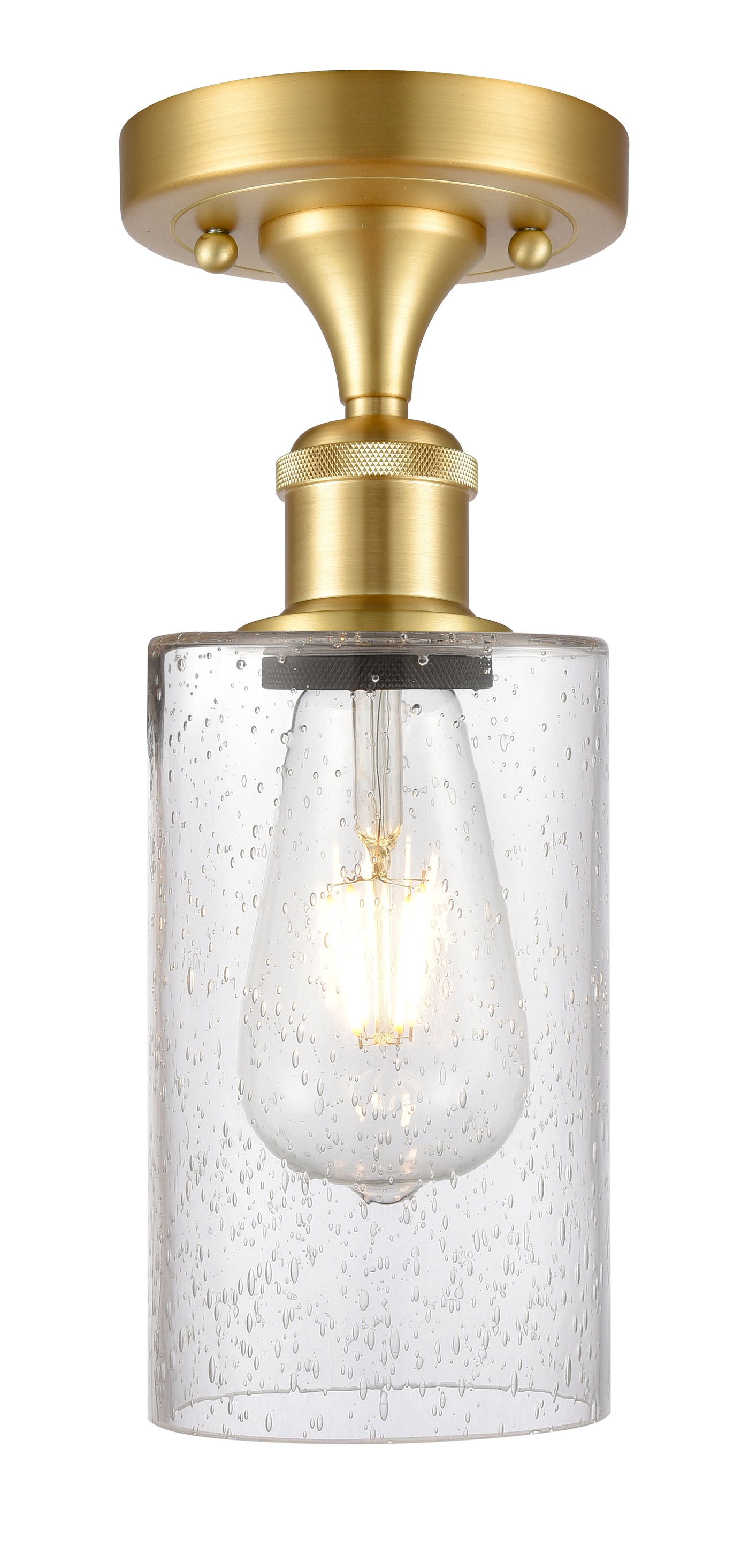 Edison Semi-Flush Mount Brushed Satin Nickel