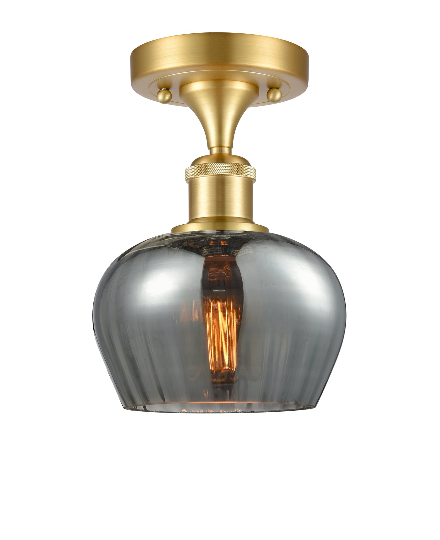 Edison Semi-Flush Mount Brushed Satin Nickel