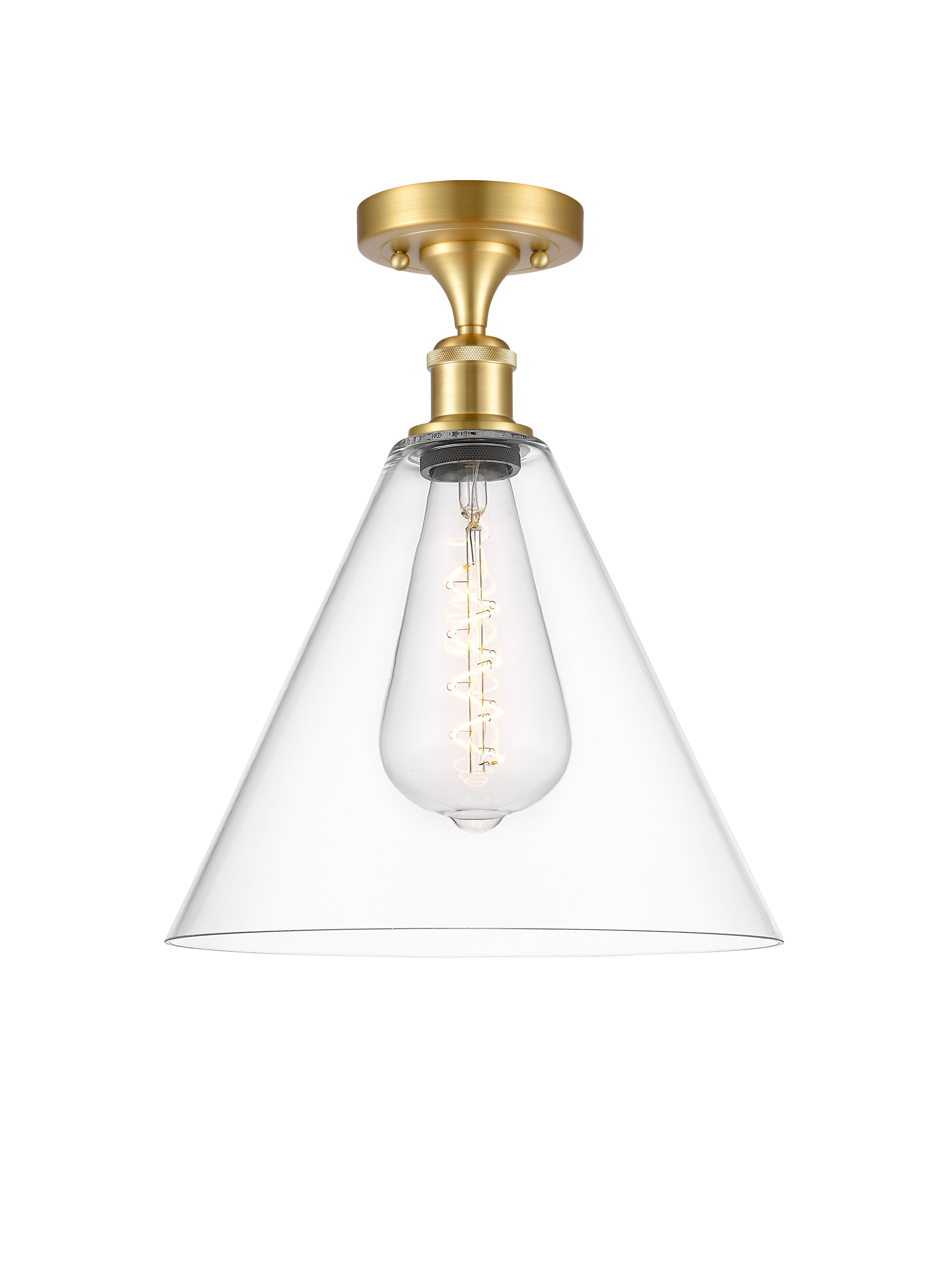 Edison Semi-Flush Mount Brushed Nickel
