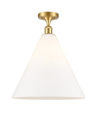 Edison Semi-Flush Mount Brushed Satin Nickel