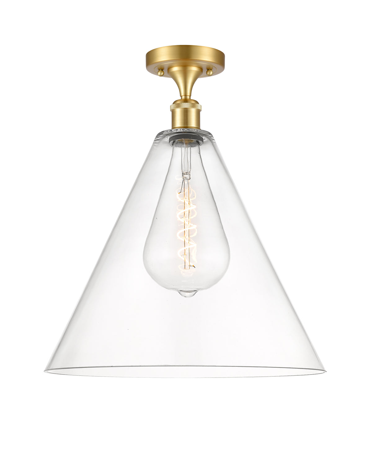 Berkshire Glass 16-Inch 1-Light Semi-Flush Mount 19-Inch High