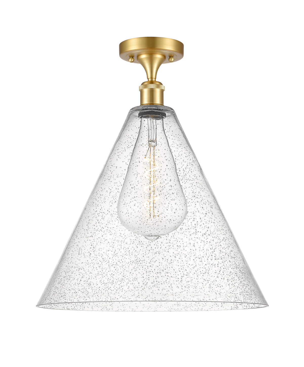 Berkshire Glass 16-Inch 1-Light Semi-Flush Mount 19-Inch High