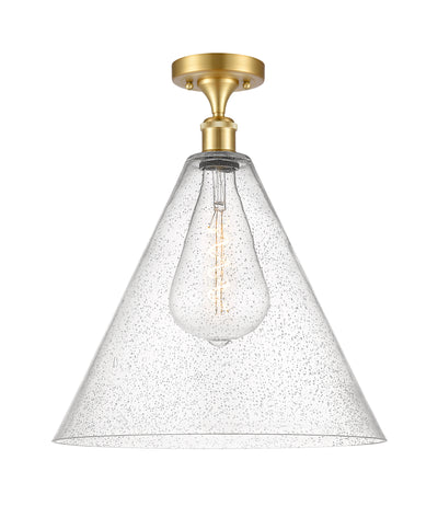 Berkshire Glass 16-Inch 1-Light Semi-Flush Mount 19-Inch High