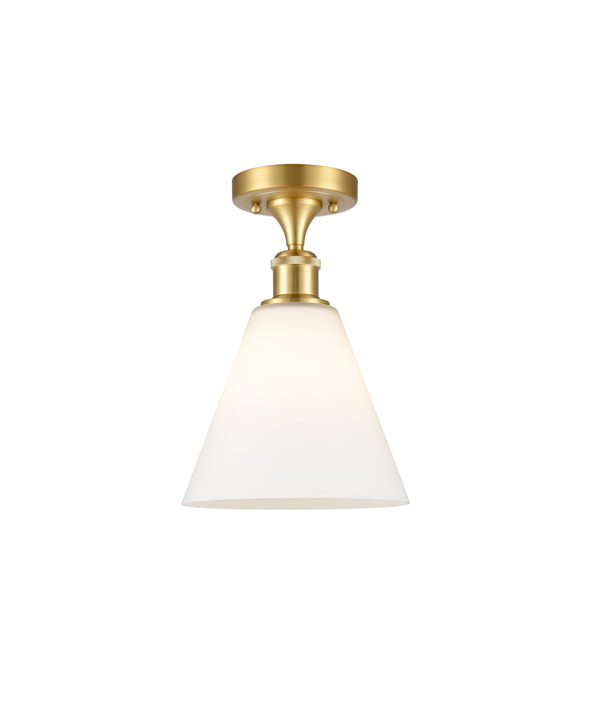 Berkshire Glass 8-Inch 1-Light Semi-Flush Mount 12-Inch High