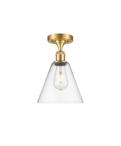 Berkshire Glass 8-Inch 1-Light Semi-Flush Mount 12-Inch High