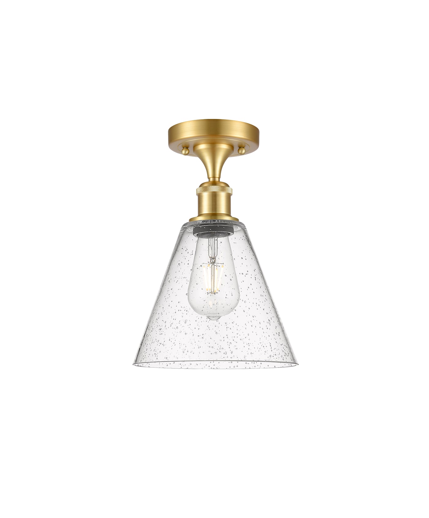 Edison Semi-Flush Mount Brushed Satin Nickel