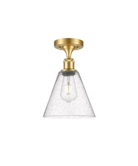 Edison Semi-Flush Mount Brushed Satin Nickel