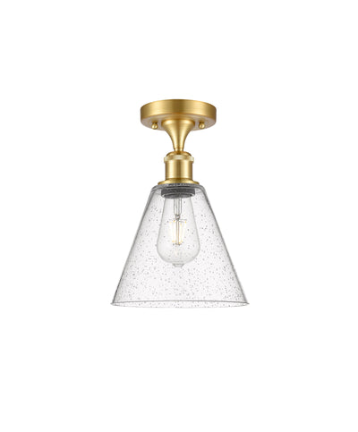 Berkshire Glass 8-Inch 1-Light Semi-Flush Mount 12-Inch High