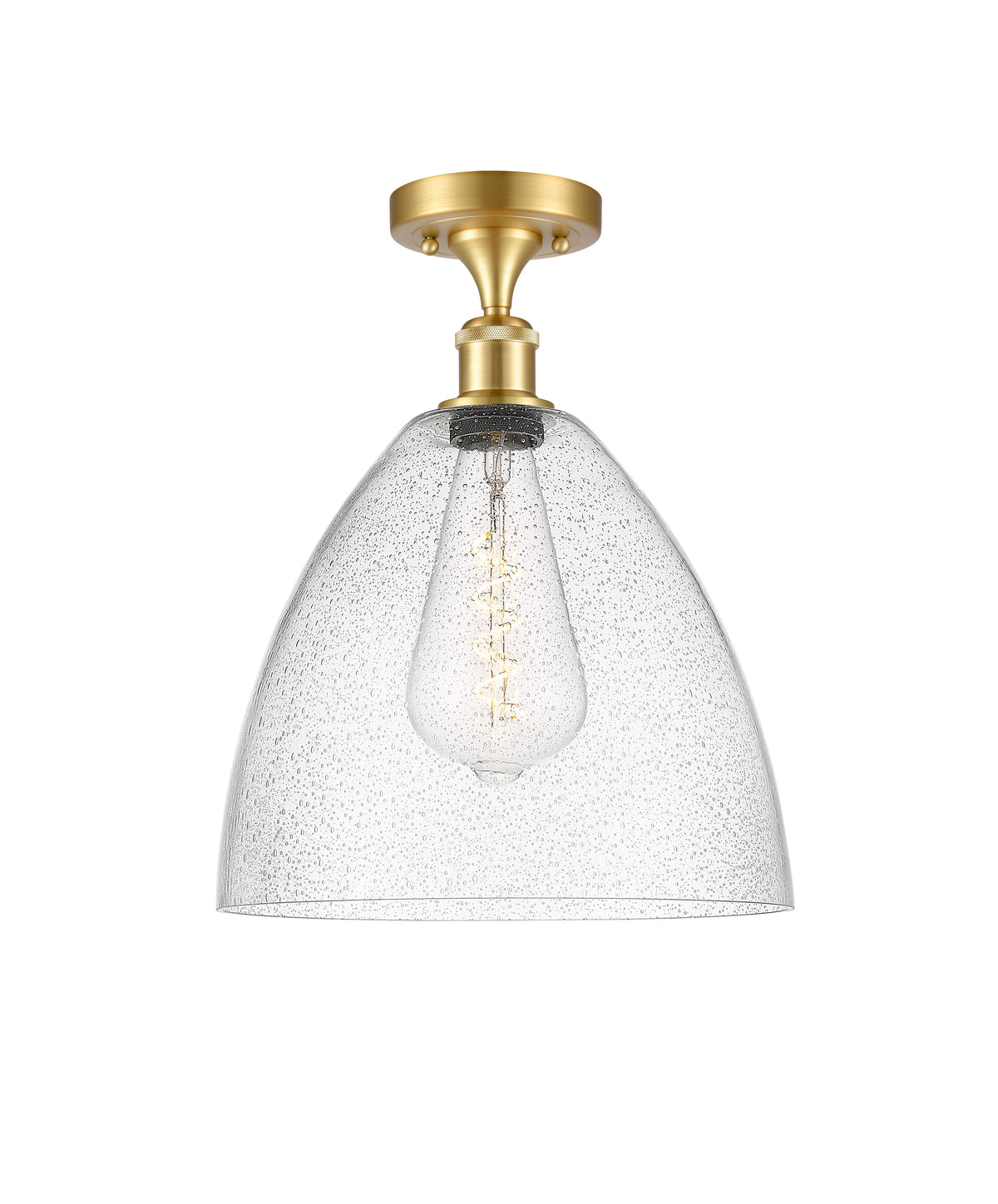 Bristol 12-Inch 1-Light Semi-Flush Mount Dome Shade 15-Inch High