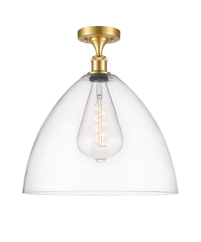 Bristol 16-Inch 1-Light Semi-Flush Mount Dome Shade 17.375-Inch High