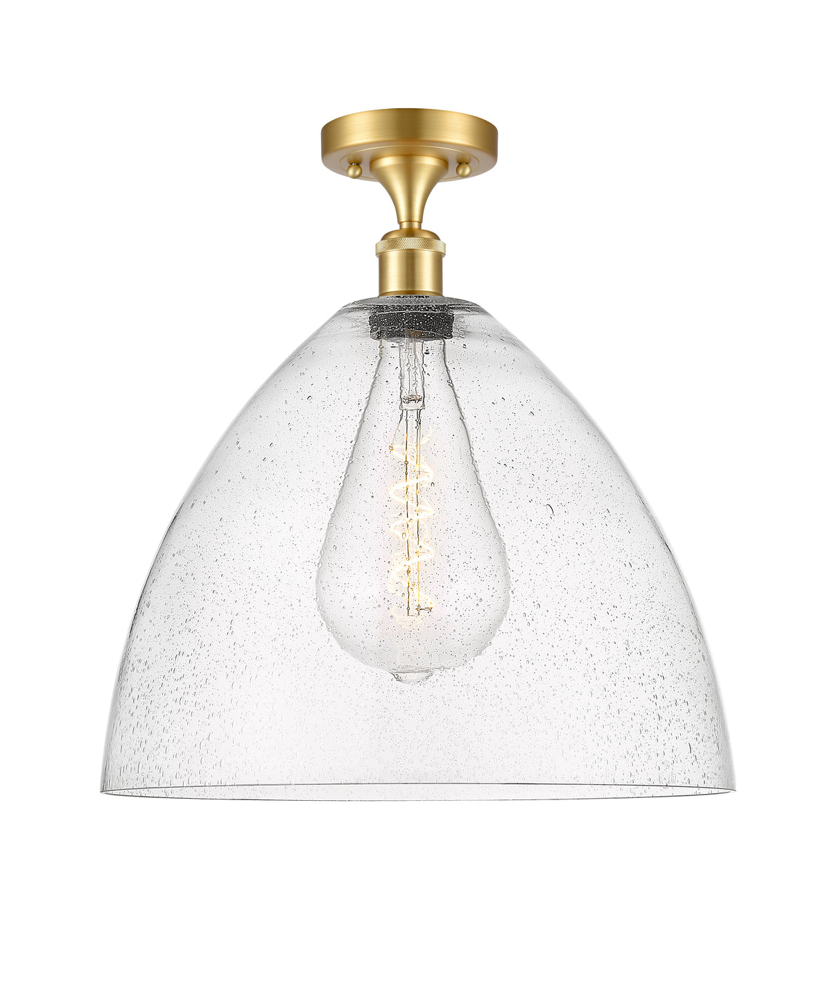 Bristol 16-Inch 1-Light Semi-Flush Mount Dome Shade 17.375-Inch High