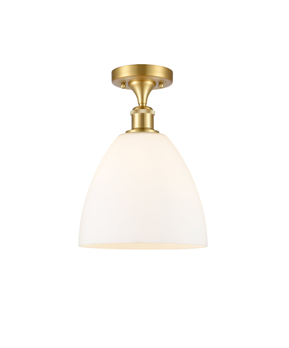 Bristol 9-Inch 1-Light Semi-Flush Mount Dome Shade 13.125-Inch High