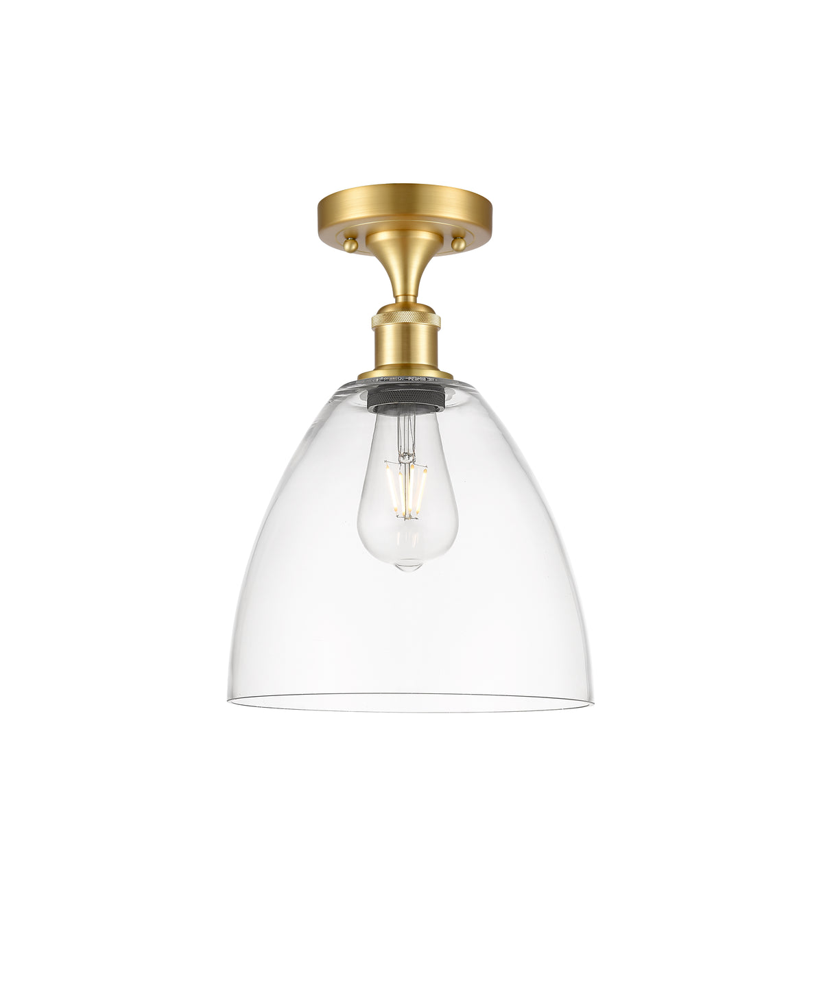 Bristol 9-Inch 1-Light Semi-Flush Mount Dome Shade 13.125-Inch High