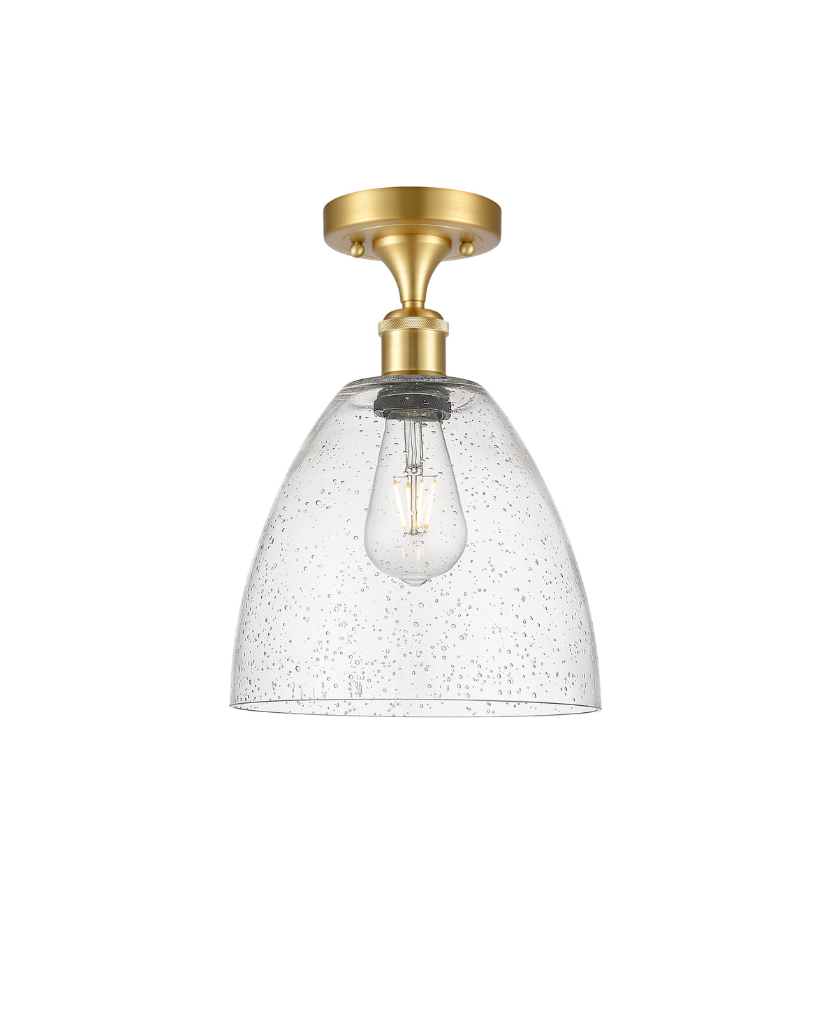Bristol 9-Inch 1-Light Semi-Flush Mount Dome Shade 13.125-Inch High