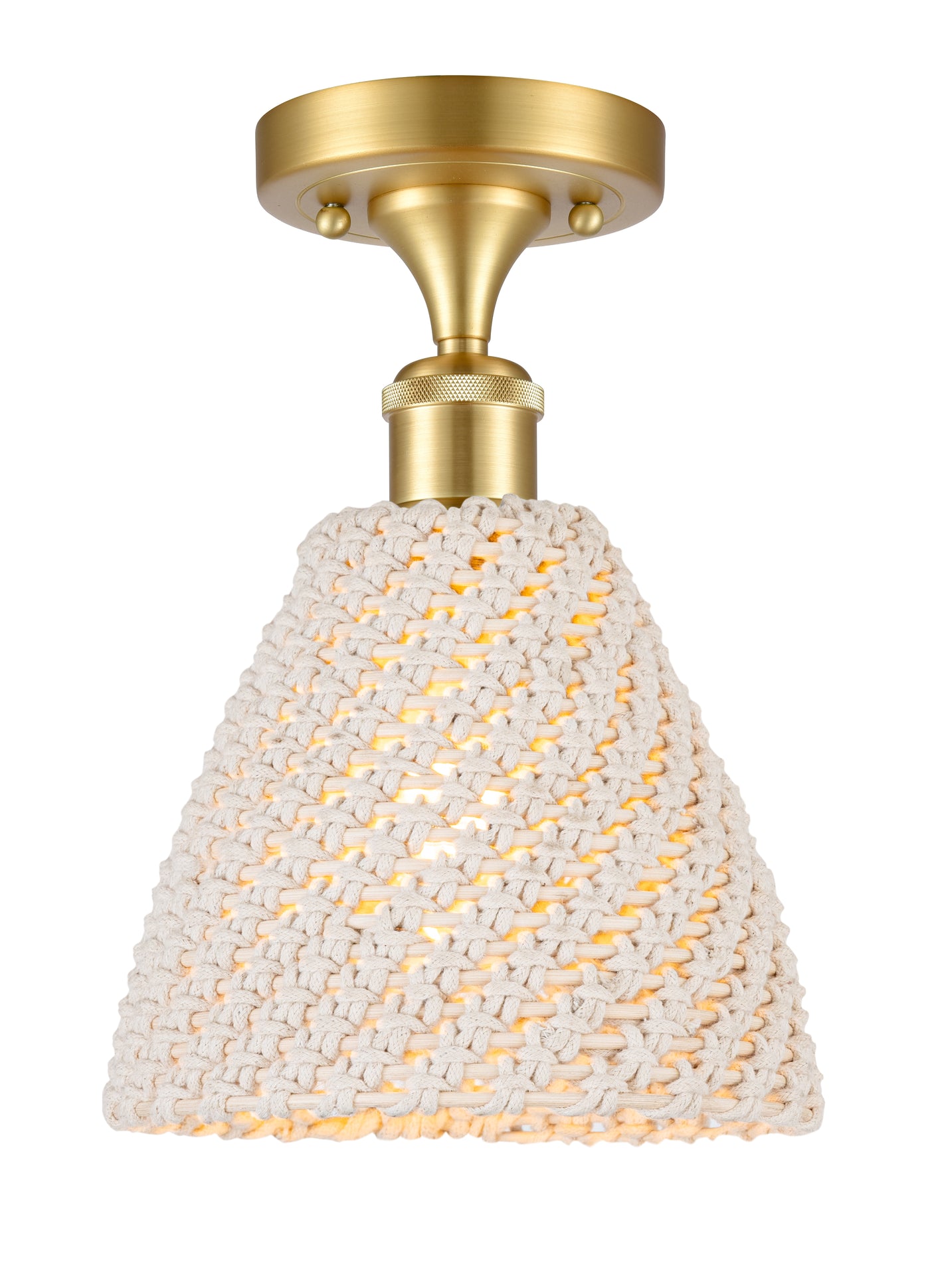 Edison Semi-Flush Mount Brass Satin Nickel
