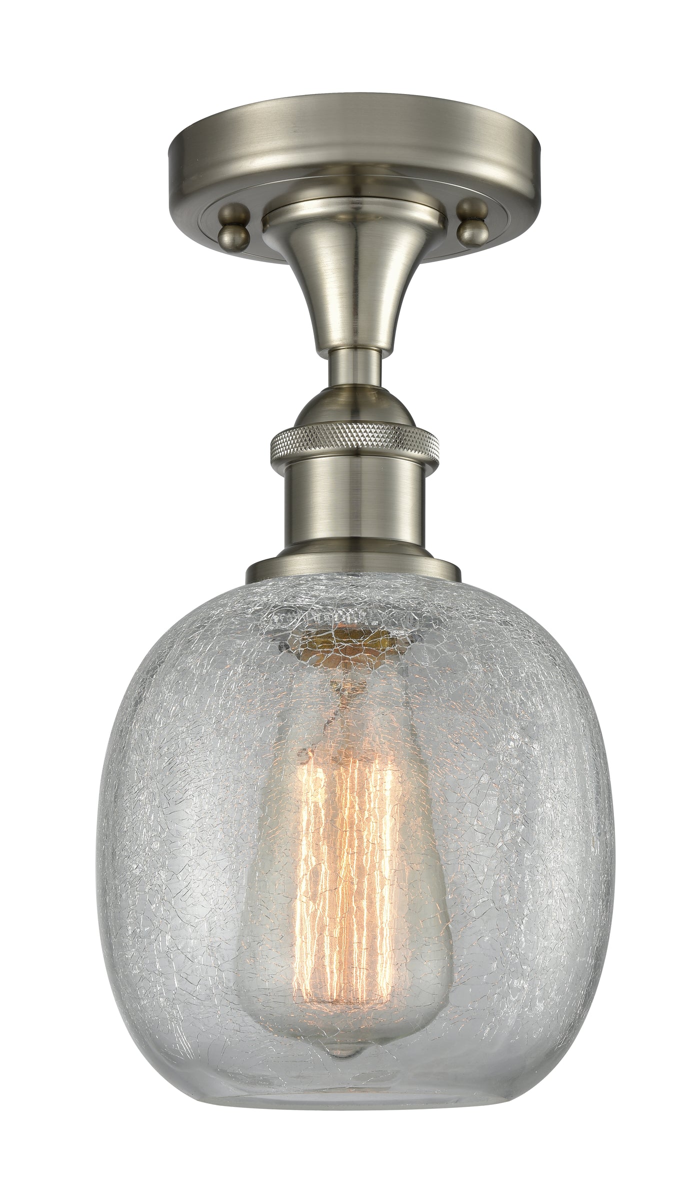 Edison Semi-Flush Mount Brushed Satin Nickel