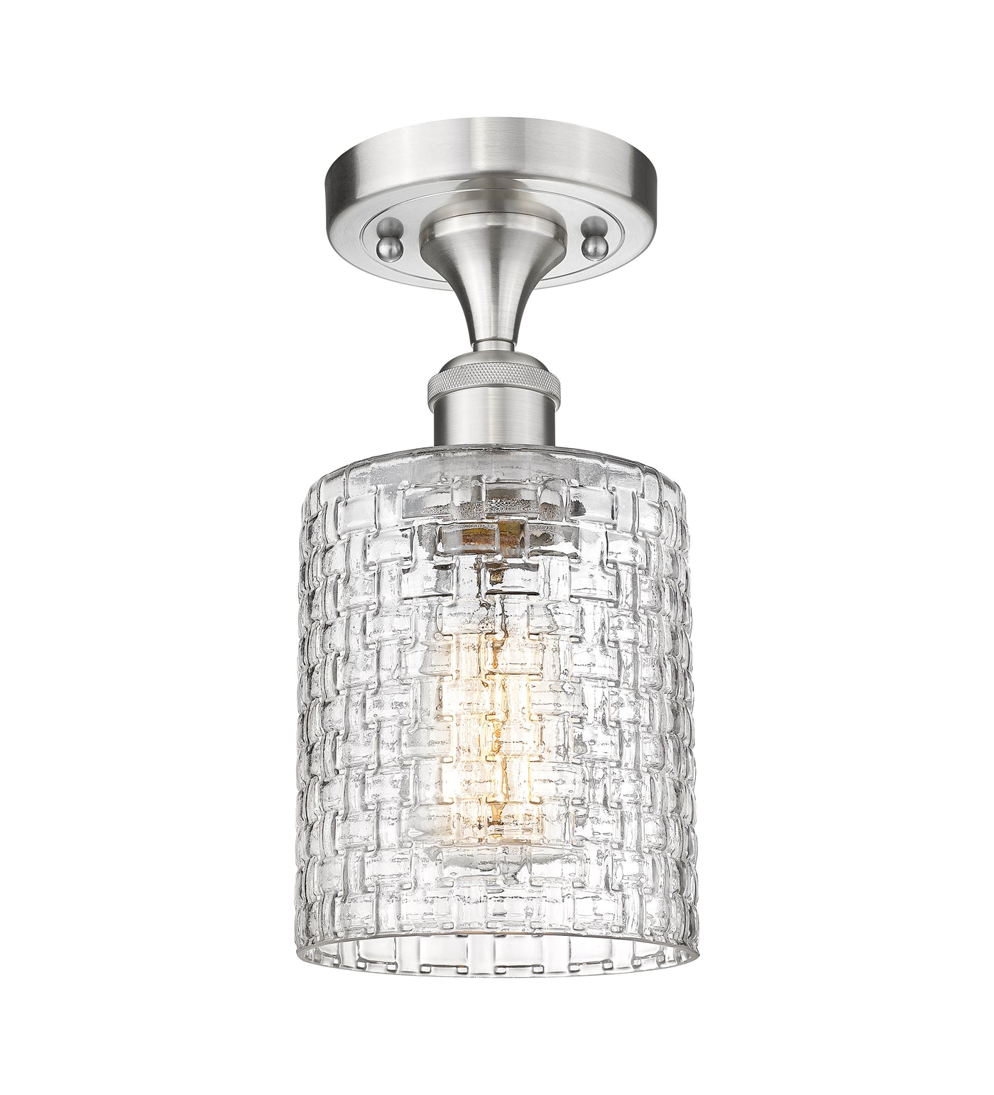 Edison Semi-Flush Mount Brushed Satin Nickel