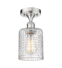 Edison Semi-Flush Mount Brushed Satin Nickel