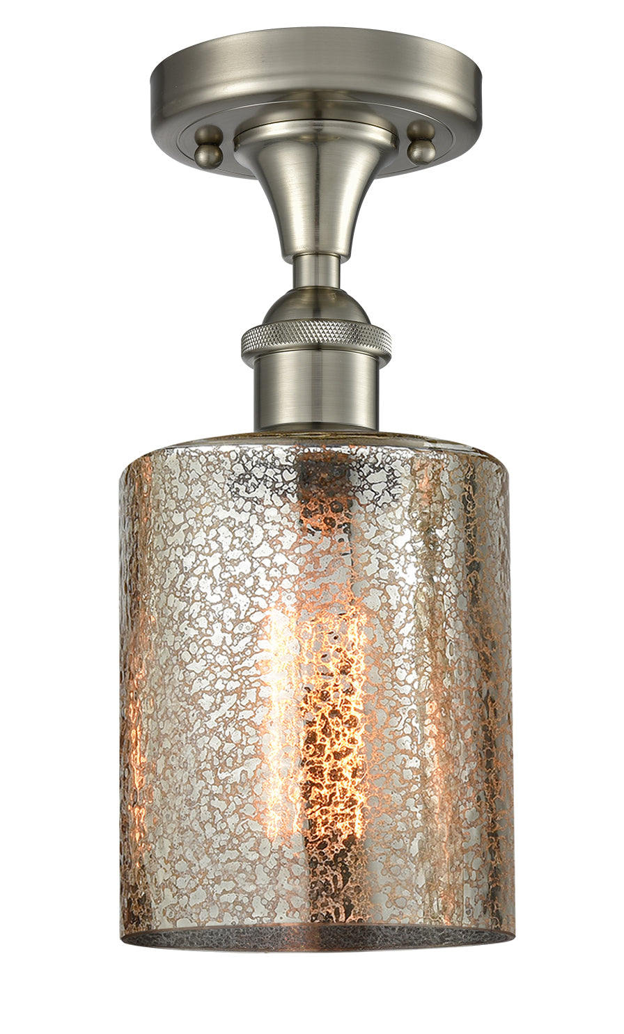 Edison Semi-Flush Mount Brushed Satin Nickel