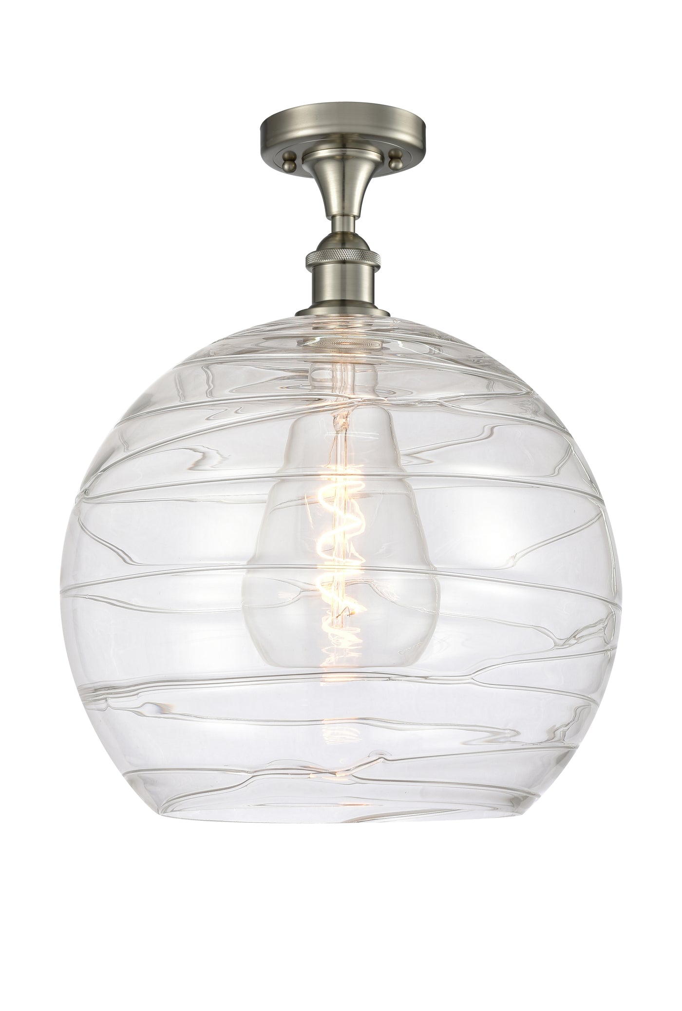 Edison Semi-Flush Mount Brushed Satin Nickel