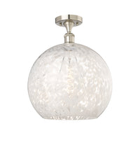 Edison White Mouchette Brushed Satin Nickel